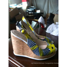 African Printed Fabric Peep Toe Shoes (HCY02-111)